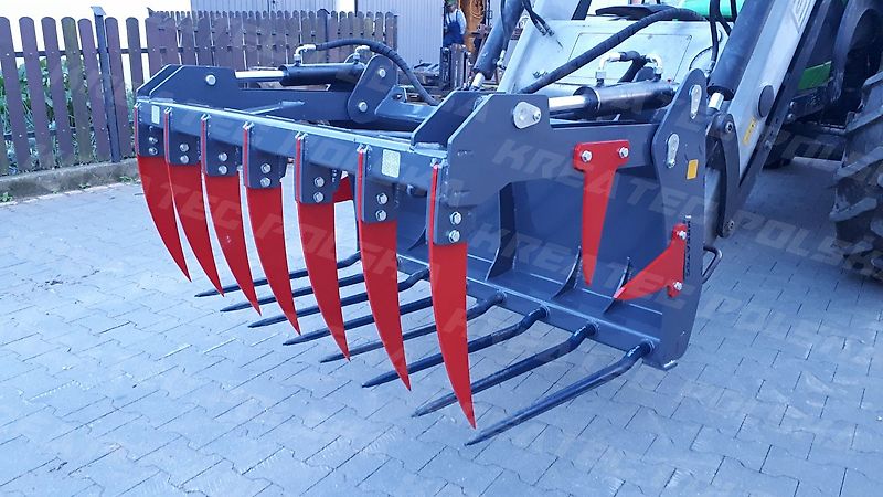 KREATEC Krokodil / Dungzange für Teleskoplader, Zinken aus Hardox und von FSDT Frankreich