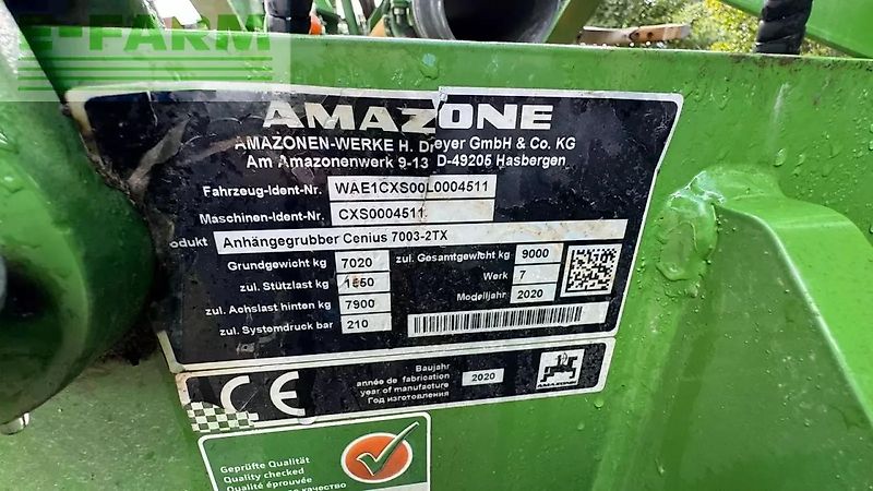 Amazone cenius 7003 - 2tx cenius 7003 m. så fordeler