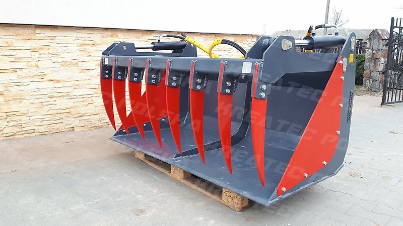 KREATEC Schaufel mit Niederhalter/ Krokoschaufel/ Reißschaufel 1,2 bis 2,8 m mit Hardox