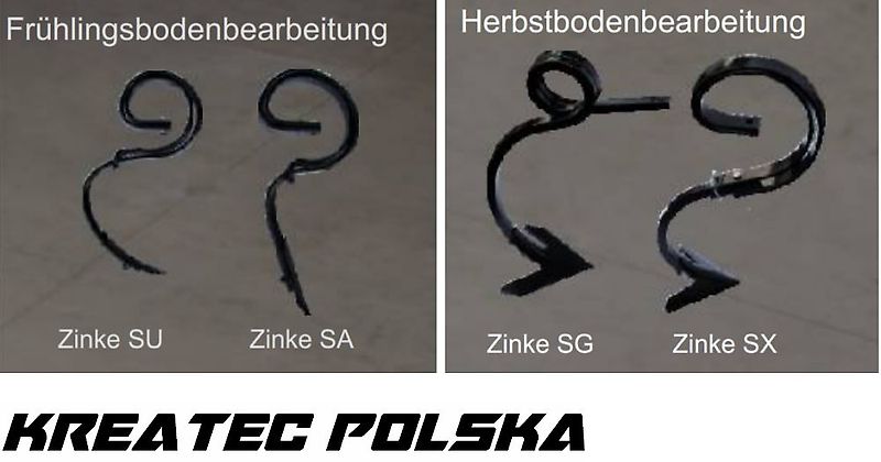 Rolmako Saatbettkombination kompakt / Kompaktgrubber U 684 PRO mit Zinken SX mit verstärkter Doppelfeder, halb-aufgehängten Version, Breiten von 3 m bis 6 m