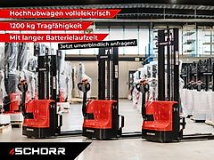 SCHORR Elektro Hochhubwagen 1200kg Hubhöhe: 2,5m / 3,0m / 3,5m Hubwagen Stapler Elektrostapler
