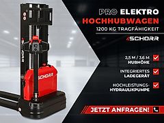SCHORR Elektro Hochhubwagen Pro 1200kg 2,5m Hubhöhe Hubwagen Stapler