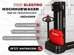 SCHORR Elektro Hochhubwagen Pro 1200kg 3,6m Hubhöhe Hubwagen Stapler